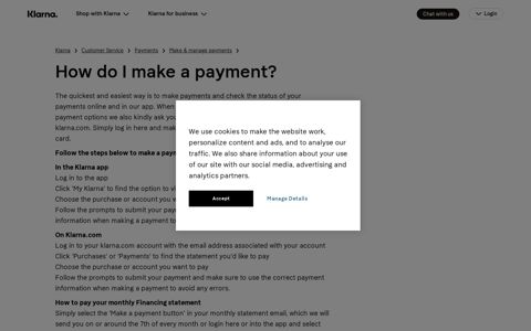 How do I make a payment? | Klarna UK