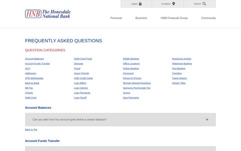 HNB Frequently Asked Questions
