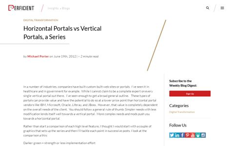 Horizontal Portals vs Vertical Portals, a Series - Perficient Blogs