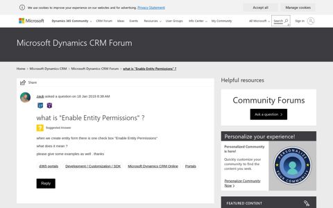 what is "Enable Entity Permissions" ? - Microsoft Dynamics ...