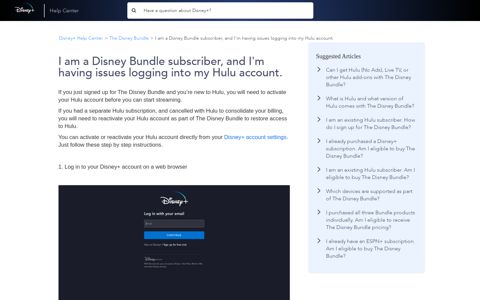 I am a Disney Bundle subscriber, and I'm having issues ...