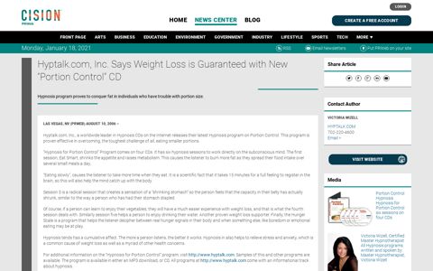 Hyptalk.com, Inc. Says Weight Loss is Guaranteed with New ...