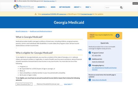 Georgia Medicaid | Benefits.gov