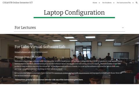 CSE@IITB Online Semester ICT - Configurations for Laptops