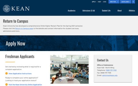 Apply Now | Kean University