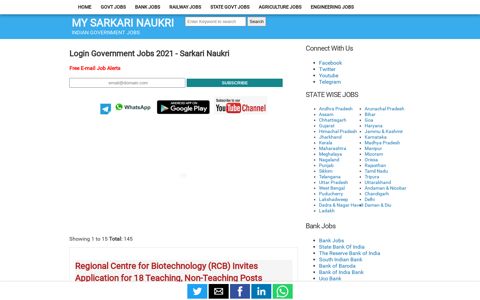 Login Government Jobs 2020 - Sarkari Naukri