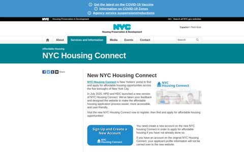 New NYC Housing Connect - NYC.gov