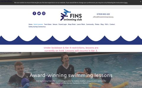 Children's Lessons - Fins Swimming Club