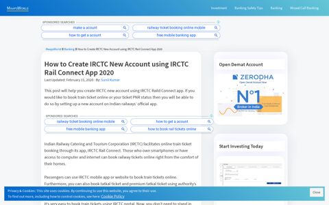 How to Create IRCTC New Account using IRCTC Rail ...