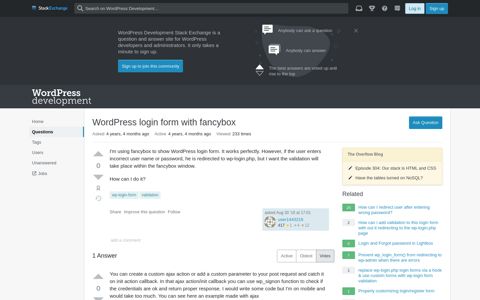 WordPress login form with fancybox - WordPress ...
