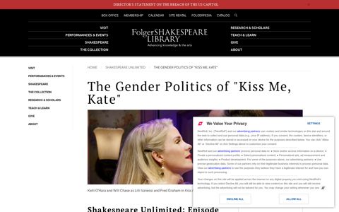 The Gender Politics of "Kiss Me, Kate" | Folger Shakespeare ...