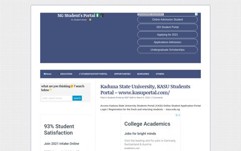 Kaduna State University, KASU Students Portal - www ...