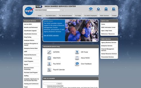 For NASA Users - NASA Shared Services
