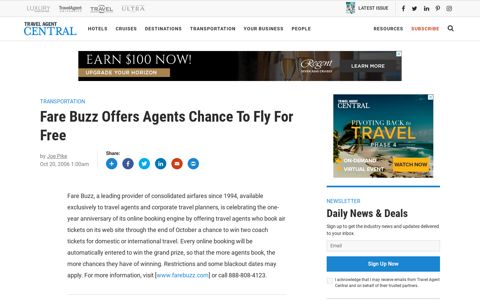 Fare Buzz Offers Agents Chance to Fly for Free | Travel Agent ...