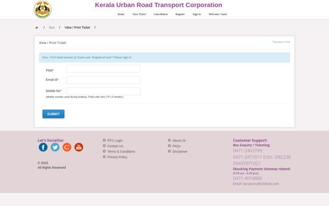 View Ticket - Kerala Urban Road Transport Corporation