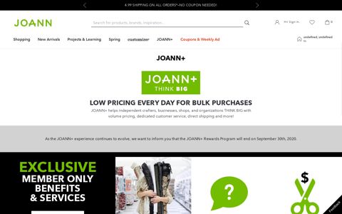 JOANN+ | Think Big and more - Joann Fabrics