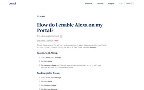 How do I enable Alexa on my Portal? - Facebook Portal