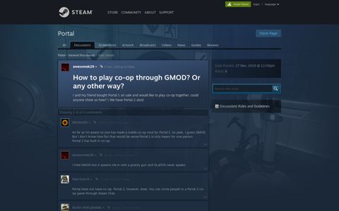 How to play co-op through GMOD? Or any other way? :: Portal ...