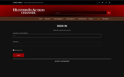 LOGIN - Hunters In Action - Video Channel for the hunting ...