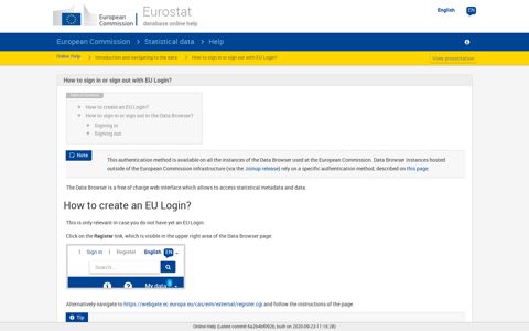 How to sign in or sign out with EU Login?