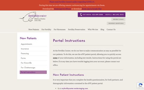 Portal Instructions | The Fertility Center