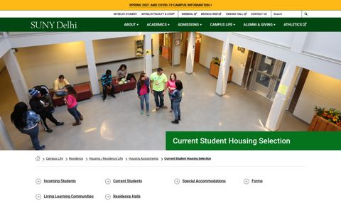 Current Student Housing Selection - SUNY Delhi