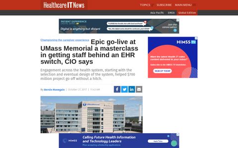 Epic go-live at UMass Memorial a masterclass in getting staff ...