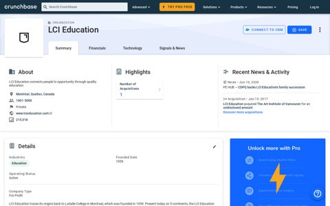 LCI Education - Crunchbase Company Profile & Funding