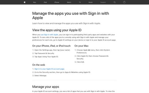 Manage the apps you use with Sign in with Apple - Apple ...