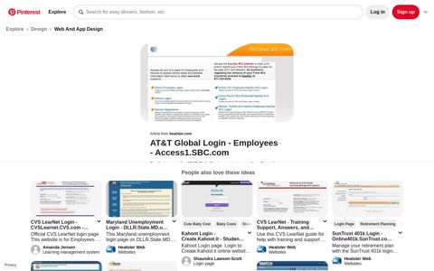 AT&T Global Login - Employees - Access1.SBC.com - Pinterest