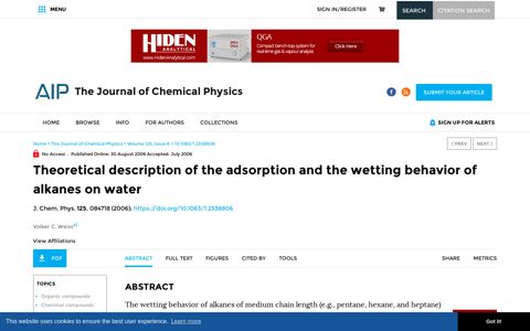 Theoretical description of the adsorption and the wetting ...
