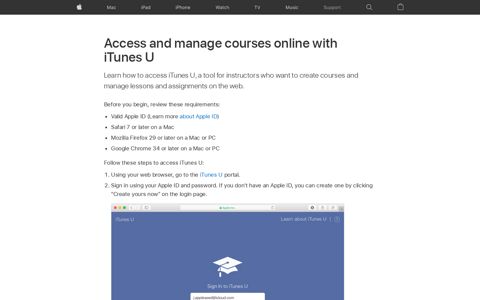 Access and manage courses online with iTunes U - Apple ...