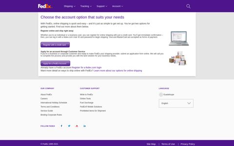 Registration - New Account - FedEx