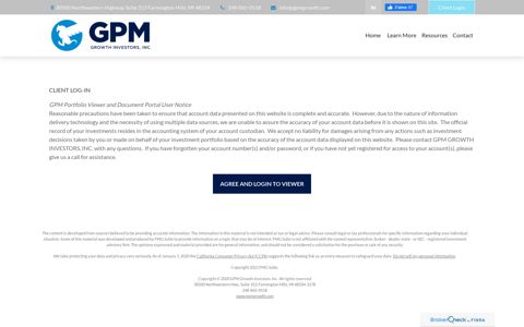 Client Log-in | GPM Growth Investors, Inc.
