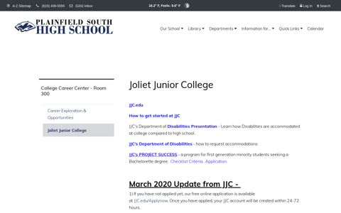 Joliet Junior College - Plainfield South High School - District 202