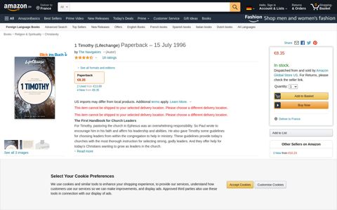 1 Timothy (Lifechange): Amazon.de: The Navigators ...