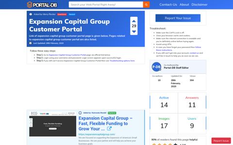 Expansion Capital Group Customer Portal