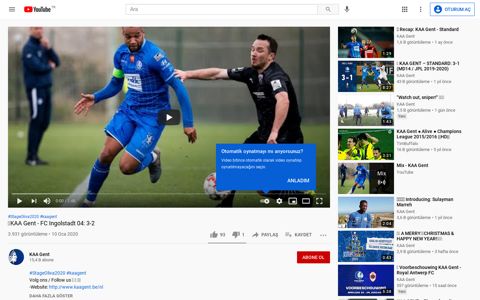 KAA Gent - FC Ingolstadt 04: 3-2 - YouTube