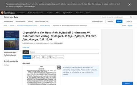 Urgeschichte der Menscheit, byRudolf Grahmann. W ...