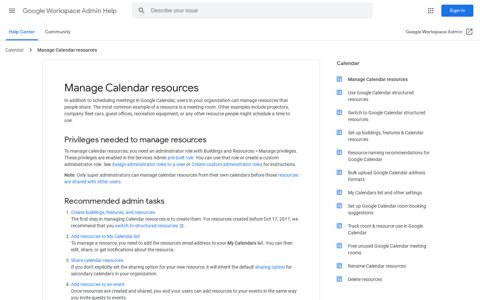 Manage Calendar resources - Google Workspace Admin Help