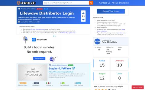 Lifewave Distributor Login - Portal-DB.live