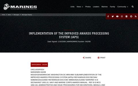 IMPLEMENTATION OF THE IMPROVED ... - Marines.mil