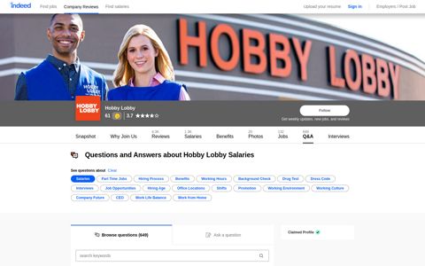 Questions and Answers about Hobby Lobby Salaries | Indeed ...