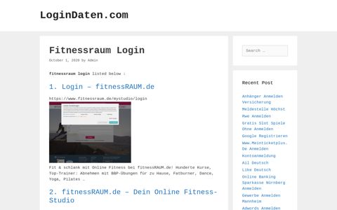 Fitnessraum - Login - Fitnessraum.De - LoginDaten.com