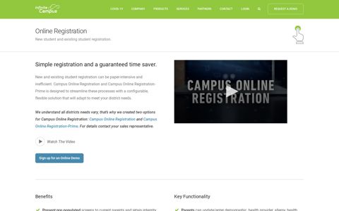Online Registration · Infinite Campus