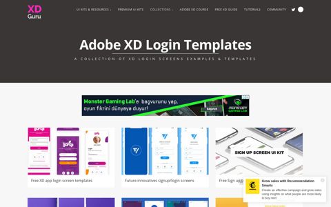 Adobe XD Login Templates & Login screens example for ...