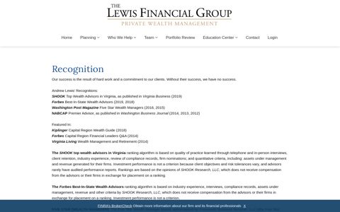 recognition-and-background - The Lewis Financial Group ...