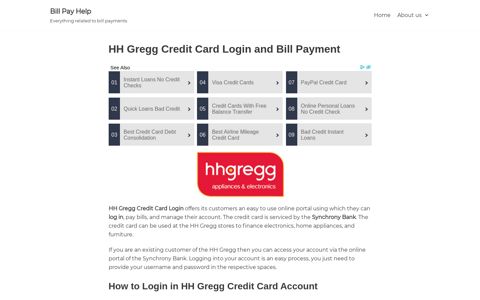 HH Gregg Credit Card Login | Bill Pay Help