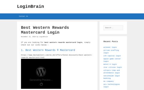 best western rewards mastercard login - LoginBrain