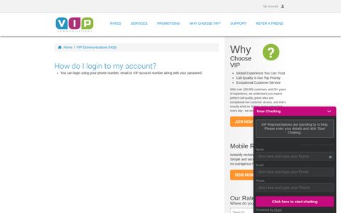 How do I login to my account? - VIP Communications